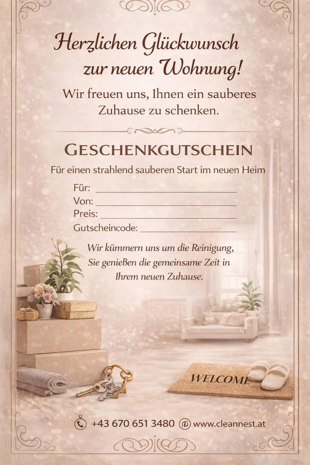Einzug Gutschein